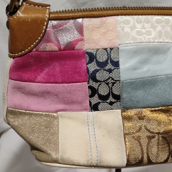 SALE! Authentic Coach Pastel Patchwork Small Vintage Y2K Shoulder Bag W Hangtag - Picture 14 of 16